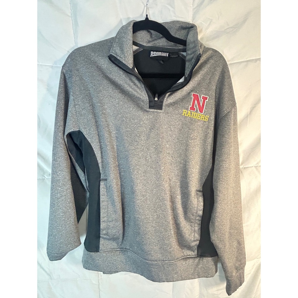 Pennant Nebraska Raiders Quarter Zip Pullover Sweatshirt Size S‎ Grey